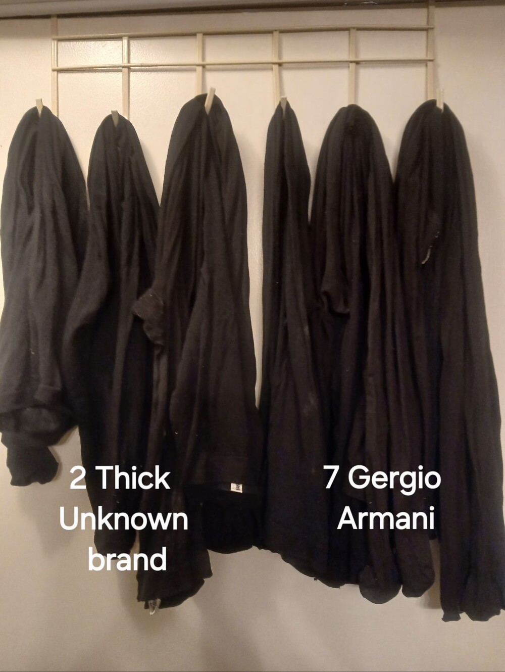 Lot of 9  Women's Black  Pantyhose  Sz M/L  7 Armani & 2 Thick Unbranded